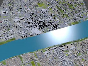 Detroit downtown city Michigan USA 6km 3D Model