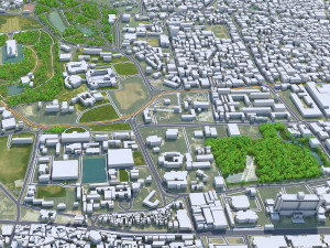 Dhaka downtown city Bangladesh 6km 3D Model