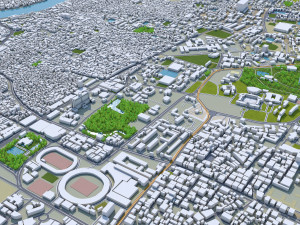 Dhaka downtown city Bangladesh 6km 3D Model