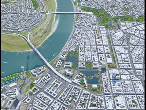 Dusseldorf downtown city Germany 8km 3D Model