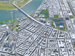 Dusseldorf downtown city Germany 8km 3D Model