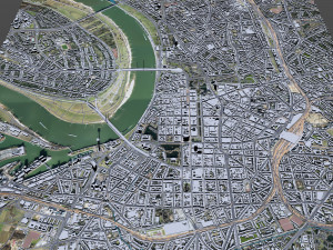 Dusseldorf downtown city Germany 8km 3D Model