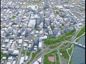 Edmonton downtown city Canada 10km 3D Model