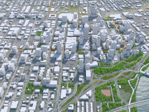 Edmonton downtown city Canada 10km 3D Model