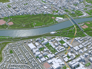 Edmonton downtown city Canada 10km 3D Model