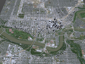 Edmonton downtown city Canada 10km 3D Model