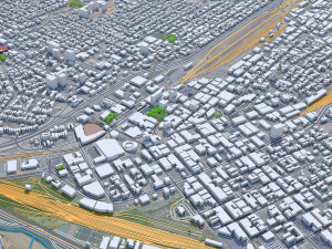 El Paso downtown city Texas USA 6km 3D Model