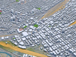 El Paso downtown city Texas USA 6km 3D Model