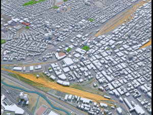 El Paso downtown city Texas USA 6km 3D Model