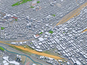 El Paso downtown city Texas USA 6km 3D Model