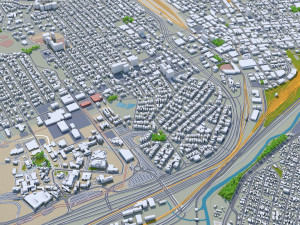 El Paso downtown city Texas USA 6km Modello 3D