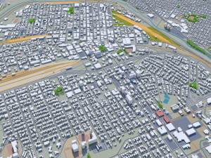 El Paso downtown city Texas USA 6km Modello 3D