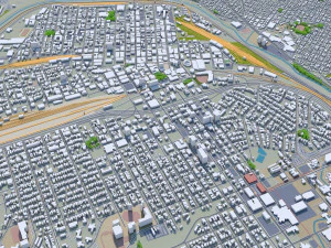 El Paso downtown city Texas USA 6km 3D Model