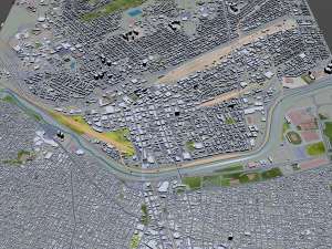 El Paso downtown city Texas USA 6km 3D Model