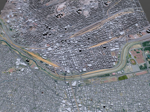El Paso downtown city Texas USA 6km Modello 3D