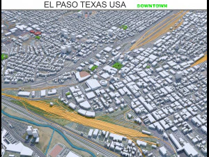Эль-Пасо, центр города, Техас, США, 6 км. 3D Модель