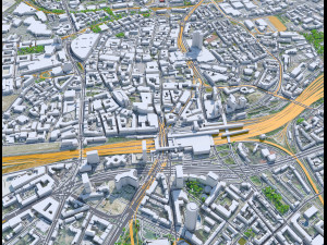 Essen downtown city Germany 6km Modèle 3D