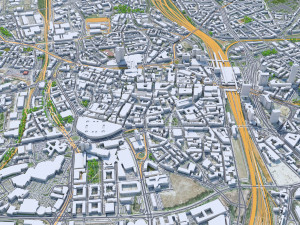 Essen downtown city Germany 6km Modèle 3D