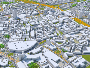 Essen downtown city Germany 6km Modèle 3D