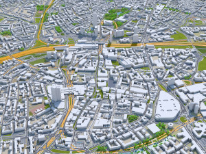 Essen downtown city Germany 6km Modèle 3D