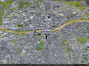 Essen downtown city Germany 6km Modèle 3D