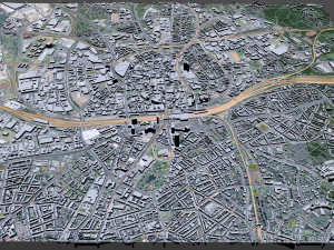 Essen downtown city Germany 6km Modèle 3D
