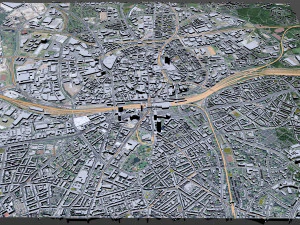 Essen downtown city Germany 6km 3D Model