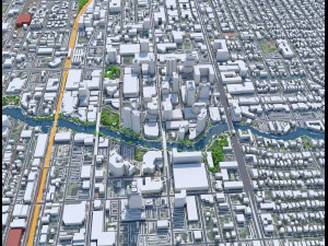 Fort Lauderdale downtown city Florida USA 6km 3D Model