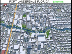 Fort Lauderdale downtown city Florida USA 6km 3D Model