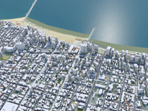 Fortaleza Downtown city Brazil 8km 3D Model