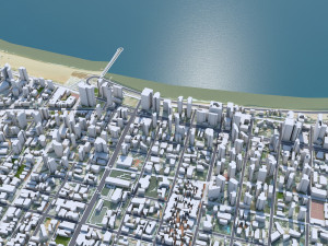 Fortaleza Downtown city Brazil 8km Model 3D
