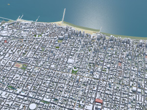 Fortaleza Downtown city Brazil 8km Model 3D