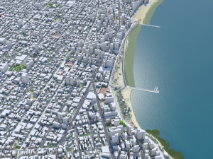 Fortaleza Downtown city Brazil 8km Model 3D