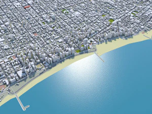 Fortaleza Downtown city Brazil 8km 3D Model