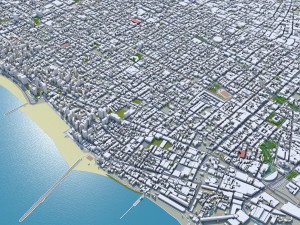 Fortaleza Downtown city Brazil 8km Model 3D