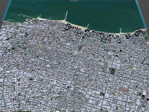 Fortaleza Downtown city Brazil 8km Model 3D