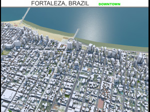 Fortaleza Downtown city Brazil 8km Model 3D