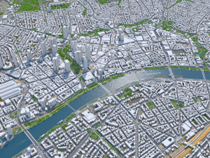 Frankfurt downtown city Germany 8km 3D Model