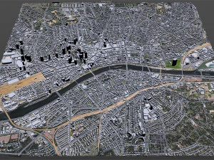 Frankfurt downtown city Germany 8km 3D Model