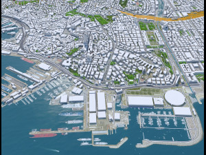 Genoa downtown city Italy 8km 3D मॉडल