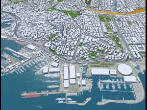 Genoa downtown city Italy 8km 3D Model