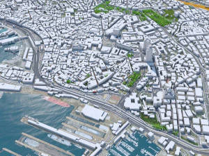 Genoa downtown city Italy 8km 3D Model