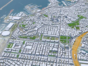 Genoa downtown city Italy 8km 3D Model