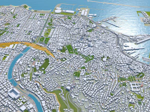 Genoa downtown city Italy 8km 3D Model