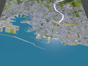 Genoa downtown city Italy 8km 3D मॉडल