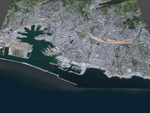 Genoa downtown city Italy 8km 3D मॉडल