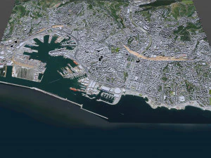 Genoa downtown city Italy 8km 3D Model