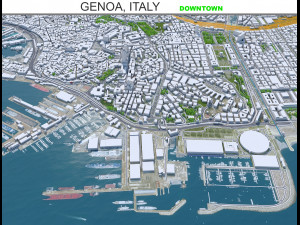 Genoa downtown city Italy 8km Modelo 3D