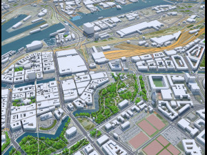 Gothenburg downtown city Sweden 7km 3D Model
