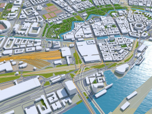 Gothenburg downtown city Sweden 7km 3D Model